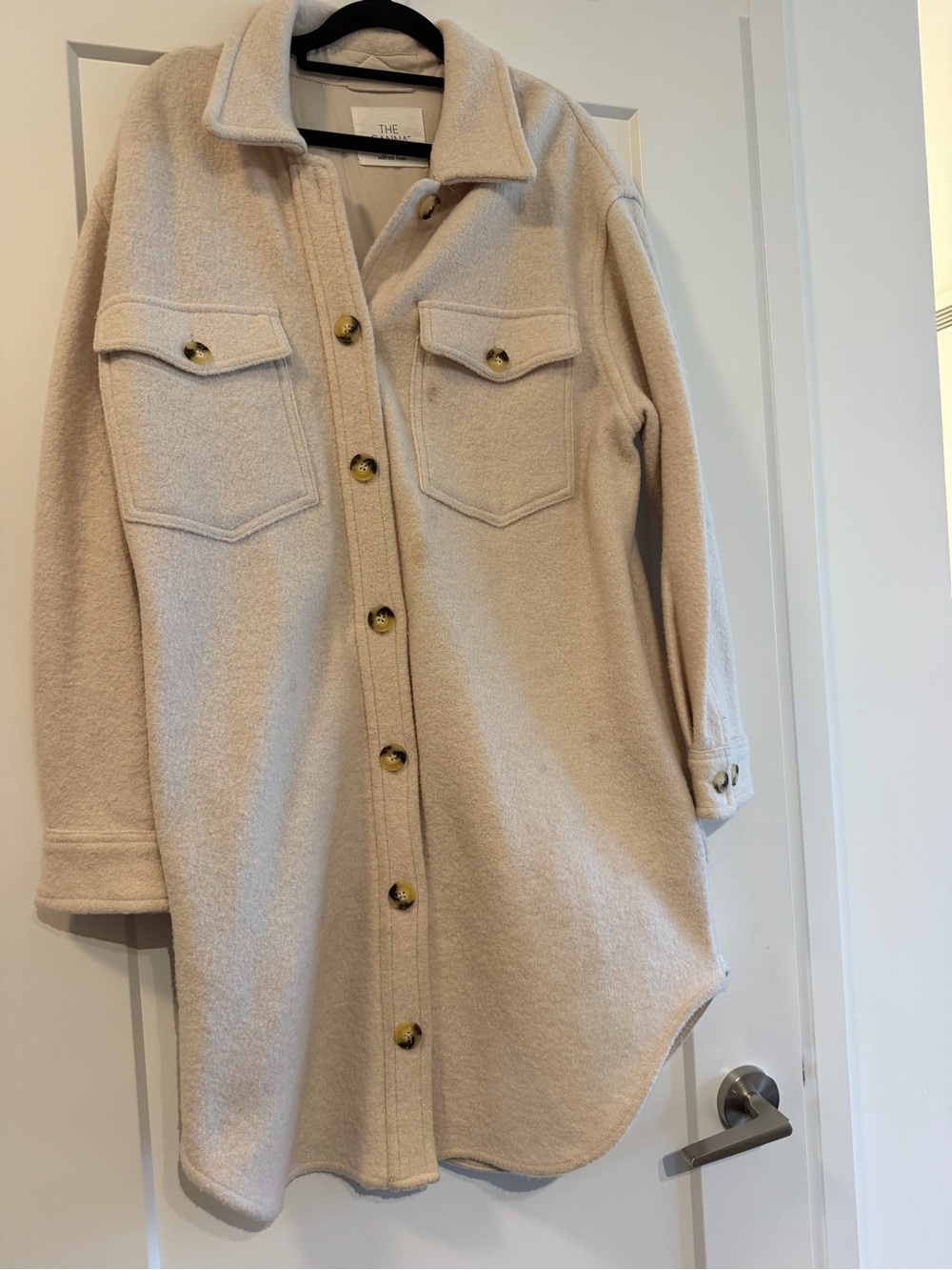 Aritzia Ganna Cream Button-Front Shacket